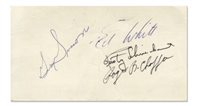 Apollo 1 Astronauts Gus Grissom, Ed White & Roger Chaffee Signed Coaster From April, 1966